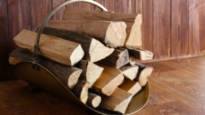Seasoned Hardwoods in wood holder