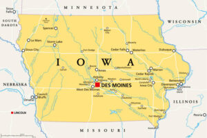 Iowa Map with Cities