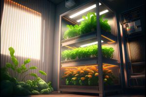 Choosing the Right Location - Plants on a shelf system near a window for light