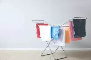 Different Types of Indoor Drying Racks clean-towels-hanging-on-dryer