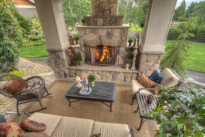 Applying Finishing Accents Outdoor Fireplace With Accents