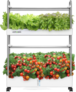 Indoor Garden Hydroponics Growing System, 60 Pods Plant Germination Kit Aeroponic Vertical Herb Garden with LED Grow Light