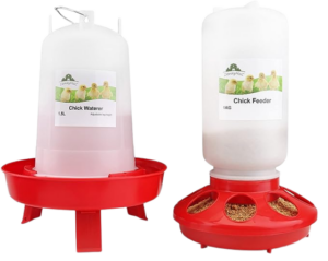 ZenxyHoC 1L Chick Feeder and 1.5L Chick Waterer Kit
